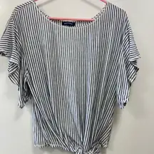 Max Edition striped women's blouse size Large w tie front