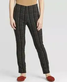 Black Pin Stripe Skinny Ankle Pants