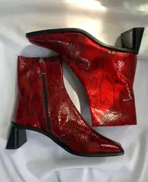 Topshop Red Snake Skin Boots