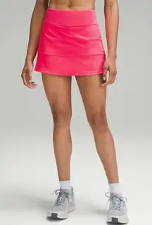 LULULEMON- Pace Rival Mid-Rise Skirt Long Lip Gloss Pink Athletic Golf Tennis
