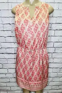 White House Black Market Coral Print Sleeveless Dress size 2