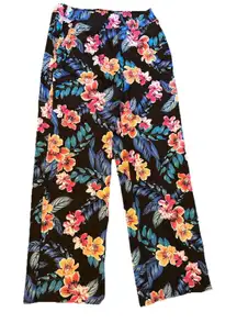 Lands' End Womens Small 6-8 Tropical Hawaiian Swim Fabric Pants Colorful Floral