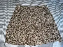 Leopard Print Wrap Skirt