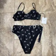 NWT Onia Belted Floral Bikini High Waisted size M Medium NEW