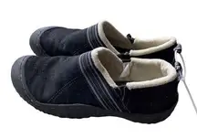 Jambu Black Velvet sherpa Lined All Terra Traction SlipOn warm cozy cabin sz 7