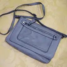 Nicole Miller Gray Vegan Leather Crossbody Bag