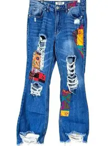 Almost Famous Vintage Distressed Patchwork Jeans