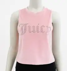 Juicy Couture Tank Top Pink Rhinestone Juicy Velour XL Sleepwear‎ Sleeveless Y2K
