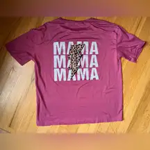 SHEIN Pink Short Sleeve Tee with Leopard Print Graphic