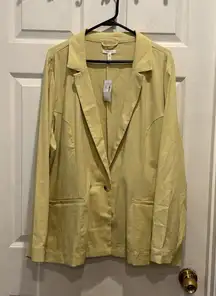 Maurices Green‎ Citron Blazer Career Office Button Front Jacket Size XXL NWT