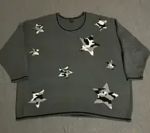 Torrid Gray Crewneck Stars Sweater 