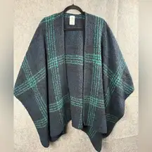 WOOLRICH Womens One Size Cozy Blanket‎ Wrap Doris Stripe Blue/Green