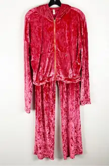 FABLETICS 2 Piece Velour High Rise Casual Lounge Track Suit Jogger Set Size M/L