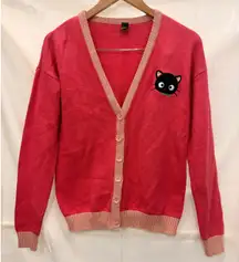 Hello Kitty x Forever 21 Chococat Pink Cat Cardigan Sweater LIMITED EDITION