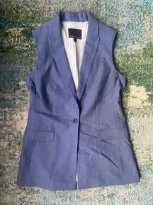 Banana Republic chambray wool blend tunic button down sleeveless vest, size 6