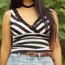 Black and white lace top 