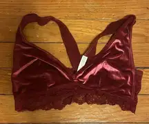 Auden | Deep Red Bralette Size XL Lace Detailing