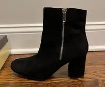 Diba Black Faux Suede Booties