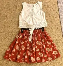 Casual Skirt M & Lace Top Size S