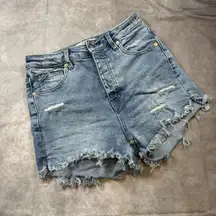 We The Free - Free People Distressed Denim Shorts Women 26 Button Fly