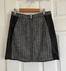 leather plaid panels miniskirt