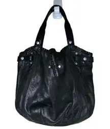 Black 100% Lamb Italian Soft Leather Handbag Shoulder Bag