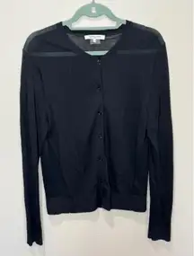 Gerard Darel Paris Black Sheer Cardigan Sz 3 Women's Large