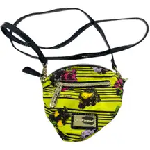 Vintage Y2K  Mini Small Crossbody Bag Purse Lime Green Floral