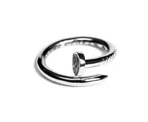 Silver Twisted Flat Head Nail Ring