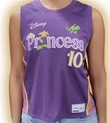 Disney Tangled Princess Rapunzel Embroidered Women's Cropped Basketball Jersey