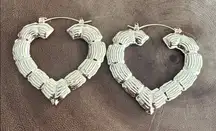 Gold Filled Style Heart Shaped Bamboo Earrings