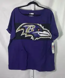 NWT Baltimore Ravens T-shirt  - Womens Size XXL  - Purple/White