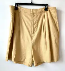 Steve‎ Madden Pleated Linen Blend Shorts Womens Size XL High Waist Casual