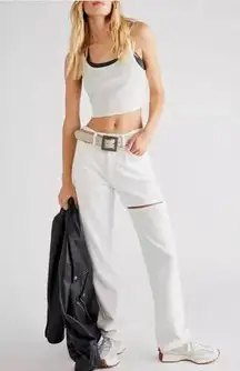 NWT Agolde White Lana Slice Mid Rise Straight Jeans in Element