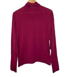 LAFAYETTE 148 Maroon Ultra Lightweight & Soft Wool Blend Mock Neck Sweater