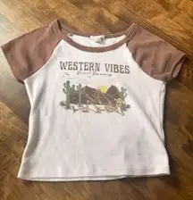 Crop top western vibes shirt 