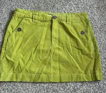 Wild Fable Chartreuse Neon Lime Green Corduroy Mini Skirt Fall Y2K Casual 12
