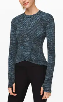 Lululemon Close to Crossing Long Sleeve Shirt Tectonic Jacquard Shipmate Black