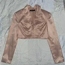 Pink Satin Cropped Blazer