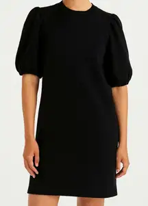 Etica Isabelle Puff Sleeve Mini Shirt Dress in Black