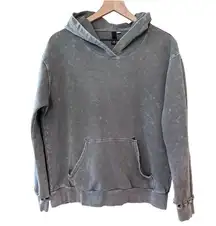 Kut From The Kloth Womens  acid gray distressed Aleina hoodie sweatshirt size med