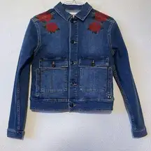 LuLaRoe MAJOR Unicorn Kenny with Red Roses Jacket SZ XS