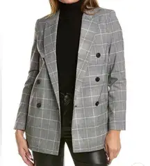 All Saints Women's Grey Plaid Oversized Blazer Size 2