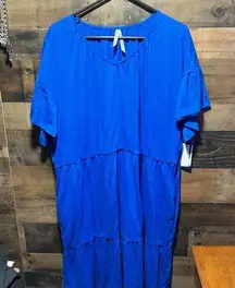 Seven7 Vibrant Blue Plus Size Dress w pockets