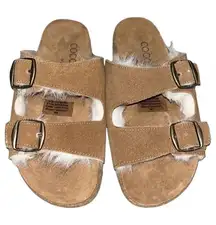 Coconut by Matisse Leather Faux Fur
Sandals(Size 6M)