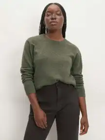 Everlane the Classic Cashmere Crew Sweater, Army Green