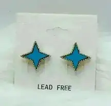Blue Star Stud Earrings