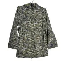 Anatomie Camo Print Cotton Hooded Long Fit Jacket