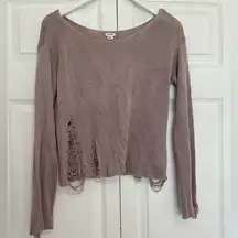 Garage scoop neck sweater distressed lavender size small