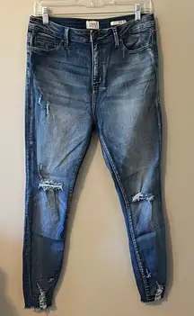 Simple Society Blue Distressed Skinny Jeans